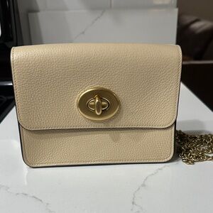 Coach Cream Crossbody Bag with Gold Accents